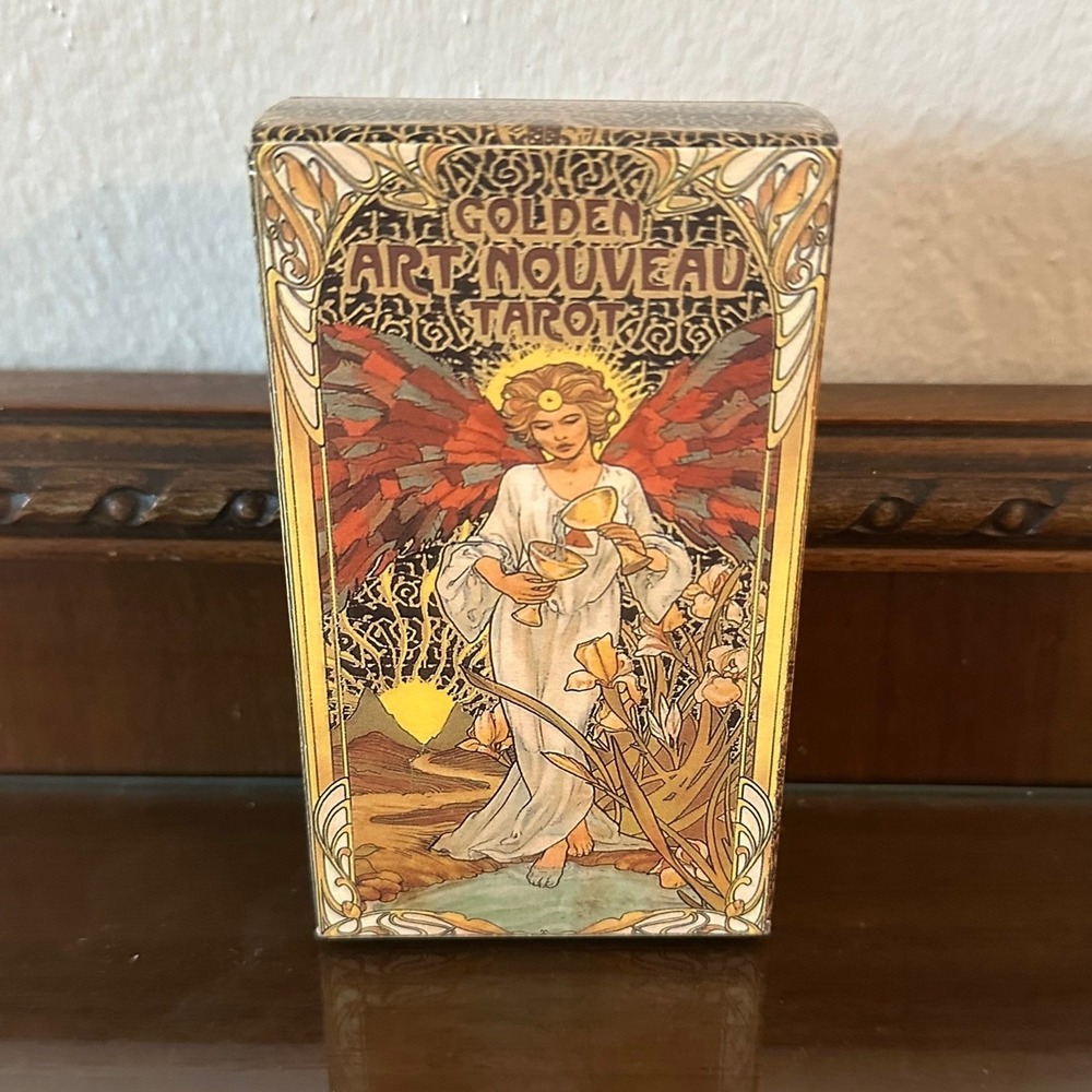 Golden Art Nouveau Tarot Deck Giulia F Massaglia Gold Foil 78 Cards Mucha Style